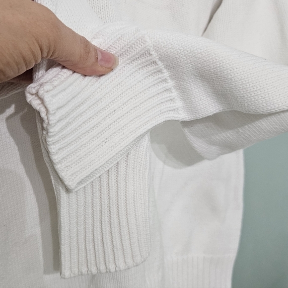 Lauren Ralph Lauren Classic Cotton Crewneck White Long Sleeve Sweater Sm Petite - Picture 5 of 7